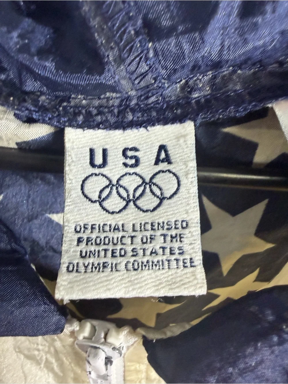 VTG USA Olympic Stars & Stripes Kids Hooded Windbreaker Jacket - Red White Blue